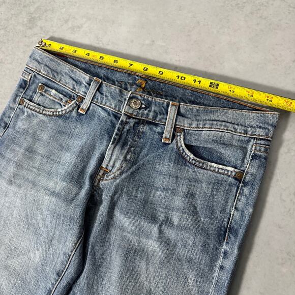 7 For All Mankind Dojo Bootcut Jeans Medium Wash - Size: 28 (31") - Picture 5 of 12